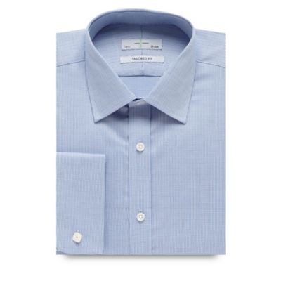 J by Jasper Conran Big and tall designer pale blue jacquard tailored shirt